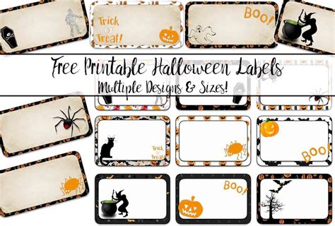 Free Printable Halloween Labels: Multiple Sizes & Designs | Halloween labels printable ...