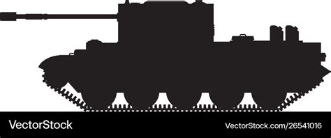 Cartoon army tank silhouette Royalty Free Vector Image