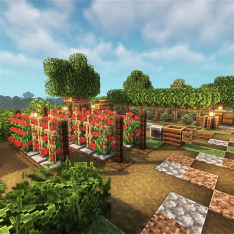 Minecraft Grape Vineyard and Tomato Trees Design EASY in Survival | Casas minecraft ...