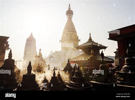 Swayambhunath stupa in Kathmandu, Nepal Stock Photo - Alamy