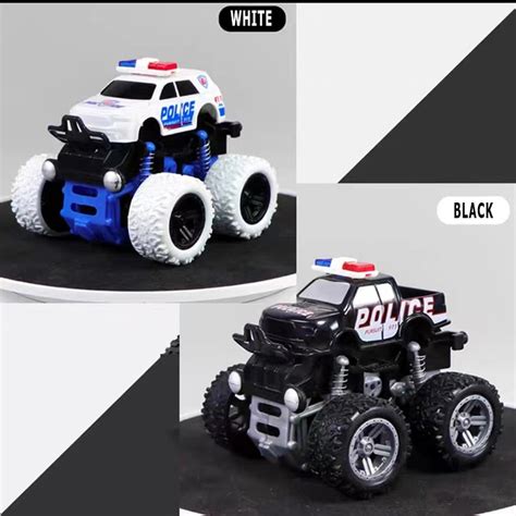 Police Truck inertia SUV Car toys Friction Power Vehicles Big Tire Monster Truck toy For Kids ...