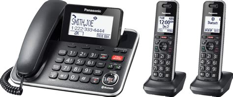 Panasonic KX-TGF882B Link2Cell DECT 6.0 Expandable Corded/Cordless Phone with Digital Answering ...