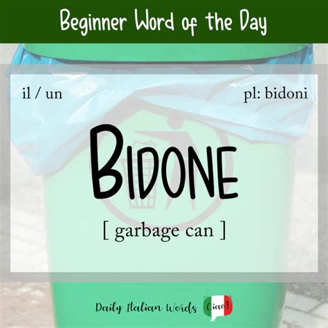 Italian Word of the Day: Bidone (garbage can) - Daily Italian Words