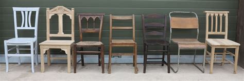 Antique Church Chairs, Stacking Chapel Seating and Stools