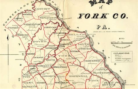 York County Map showing townships | County map, York county, Map