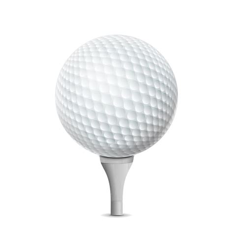 Golf Tee Vector Art PNG, Golf Ball On White Tee Vector Realistic Illustration Isolated, Golf ...