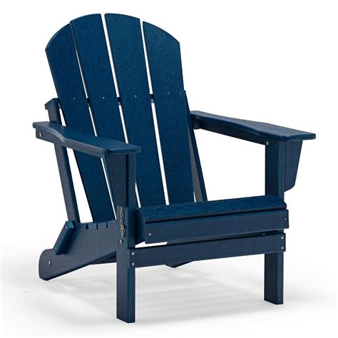 Westin Outdoor Addison Navy Blue Folding Plastic Outdoor Adirondack Chair-2001112 - The Home Depot