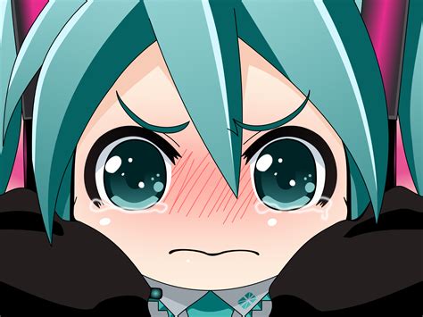 chibi close crying hatsune miku tears vector vocaloid | konachan.com ...