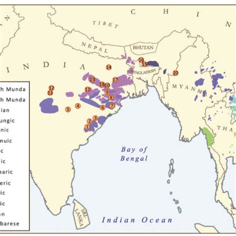 (A) Language tree of the major subgroups of the Austroasiatic (AA)... | Download Scientific Diagram