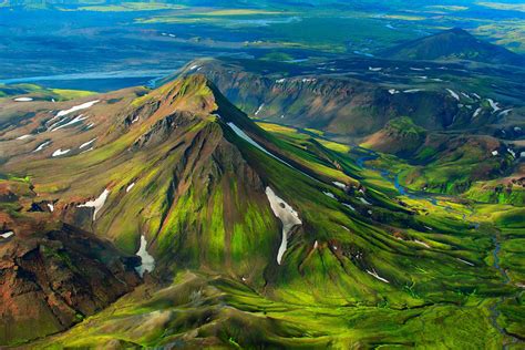 nature, Landscape, Mountain, Iceland, Snow, Bird's Eye View, Top View, Hill, River Wallpapers HD ...