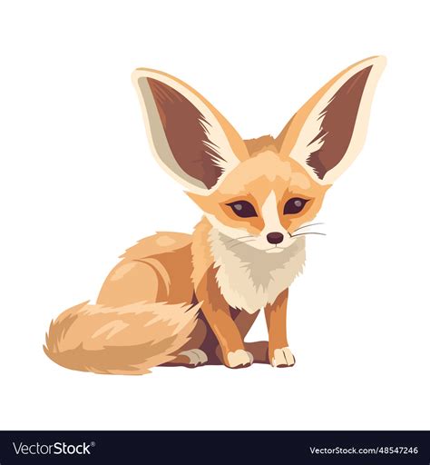 Fennec fox icon isolated Royalty Free Vector Image