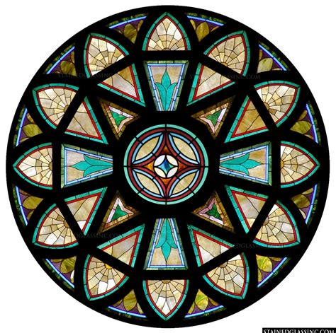 "Pretty Rose Window" Stained Glass Window