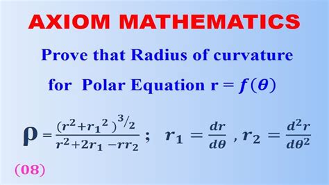 [08]Radius of curvature for polar equation of the curve [Diff. Calculus||Application of ...