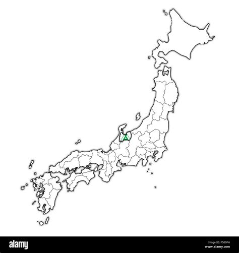 flag of toyama prefecture on map with administrative divisions and ...