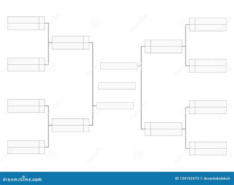 Empty Tournament Bracket Template for Word Contest Infographics Stock ...