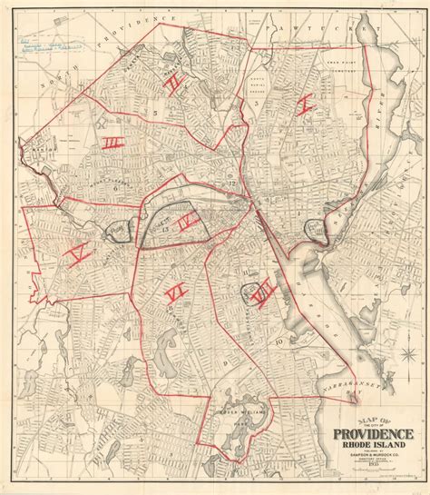 Map of the City of Providence Rhode Island | Curtis Wright Maps