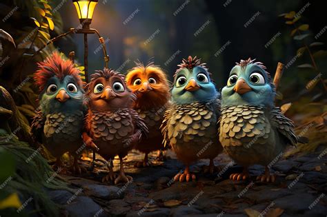 Premium AI Image | pixar cartoon of the character encountering a group AI generated