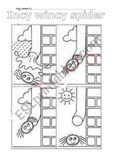 INCY WINCY SPIDER - STUDENT SHEET - ESL worksheet by ruthcaher | Nursery rhyme theme, Worksheets ...