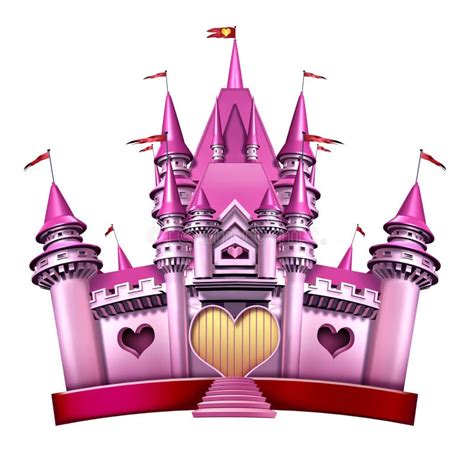 Pink Princess Castle stock illustration. Illustration of fantasy - 23880560