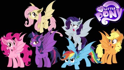 My Little Pony Transforms into Vampire Bats - Color Swap Mane 6 MLP - Coloring Videos For Kids ...