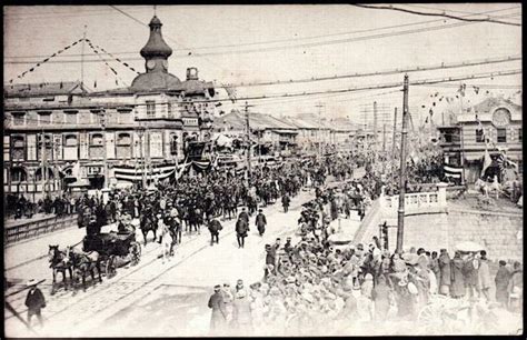 Tokyo Japan 1905 Shimbashi Bridge, Russo-Japan War Victory Military Parade -- Antique Price ...