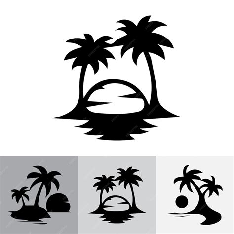 Premium Vector | Island and sunset silhouette silhouette vector design