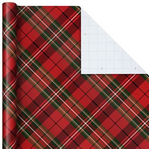 Red Plaid Jumbo Roll Christmas Wrapping Paper, 100 sq. ft. - Wrapping ...