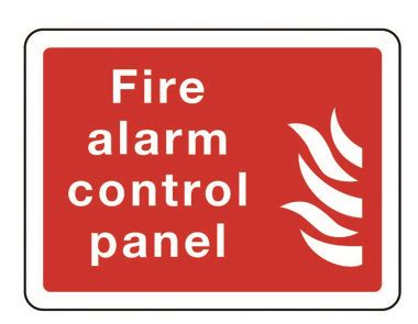 Fire alarm control panel text & symbol sign - Stocksigns