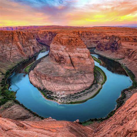 Sunrise at Horseshoe Bend - Square Format Photograph by Gregory Ballos - Fine Art America