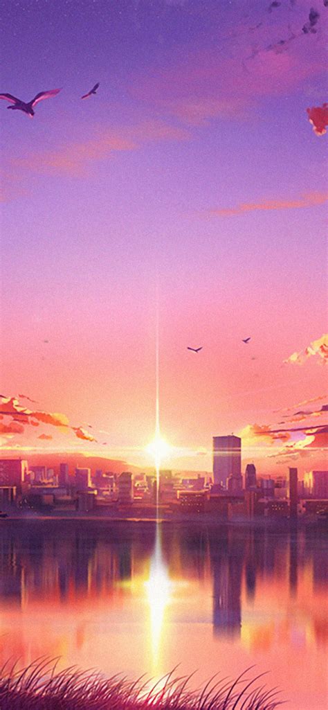 1242x2688 Anime Sunset Scene Iphone XS MAX HD 4k Wallpapers, Images, Backgrounds, Photos and ...