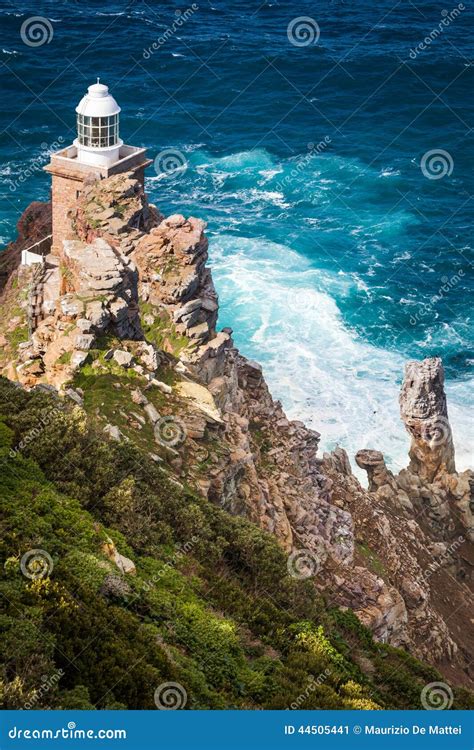 The New Lighthouse of Cape Point Stock Image - Image of tourist ...