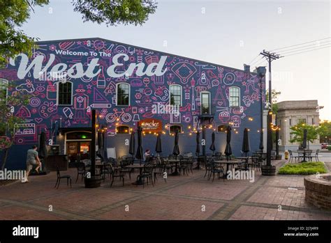 welcome mural the west end district of Greenville SC Stock Photo - Alamy