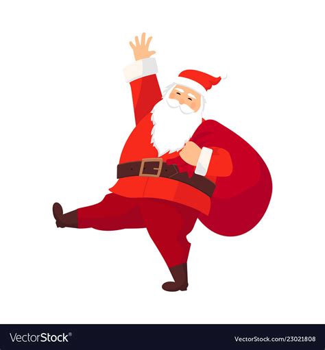 Merry santa claus smiling cartoon old man Vector Image