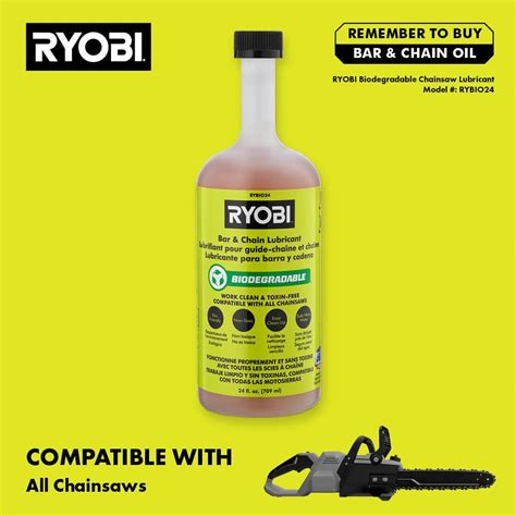 RYOBI 24 oz. Biodegradable Bar and Chain Oil RYBIO24 - The Home Depot