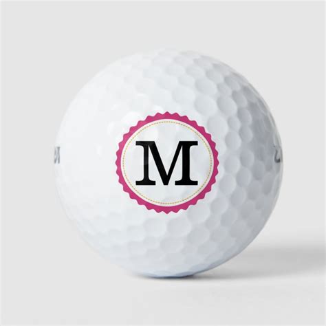 Black Monogram Personalised #17 Golf Balls | Zazzle.co.uk