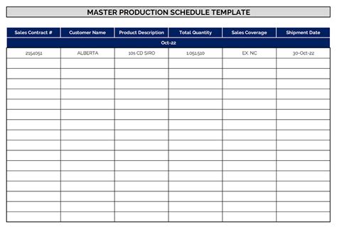 Master Production Schedule Template | Production Planning and Control