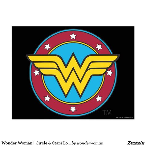 Wonder Woman | Circle & Stars Logo Postcard | Zazzle.com | Wonder woman logo, Star logo, Wonder ...