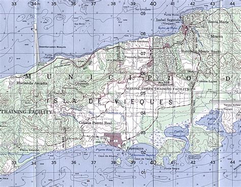 Isla De Vieques Topographic Map, Puerto Rico