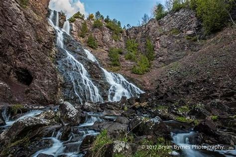 Douglass Houghton Falls on Hammell Creek near Lake Linden. With a drop of 110 feet, this is the ...