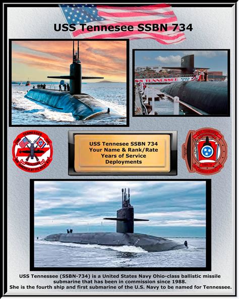 USS Tennessee SSBN 734 Custom Personalized Photo Ballistic | Etsy