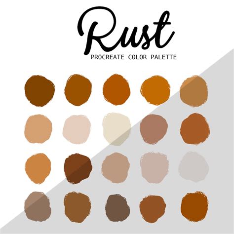 Procreate Color Palette Rust Color Palette 20 Color - Etsy