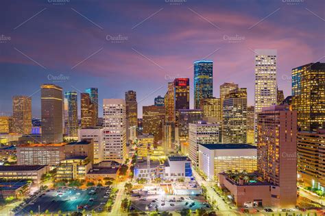 Downtown Houston skyline in Texas US | High-Quality Architecture Stock ...