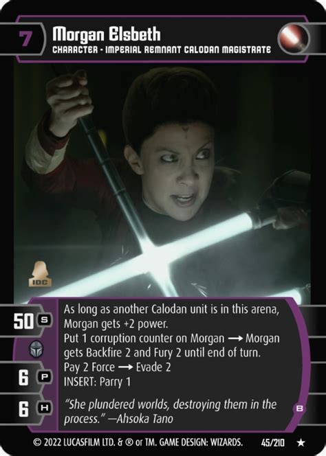 Morgan Elsbeth (B) Card - Star Wars Trading Card Game