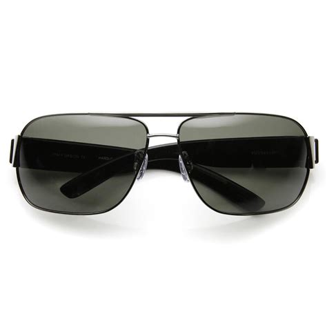 Mens Premium Polarized Lens Square Aviator Sunglasses - zeroUV