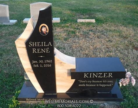 Baker With Matching Bench Headstone in Black Granite | Headstones ...