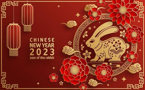 Premium Vector | Happy chinese new year 2023 year of the rabbit zodiac ...