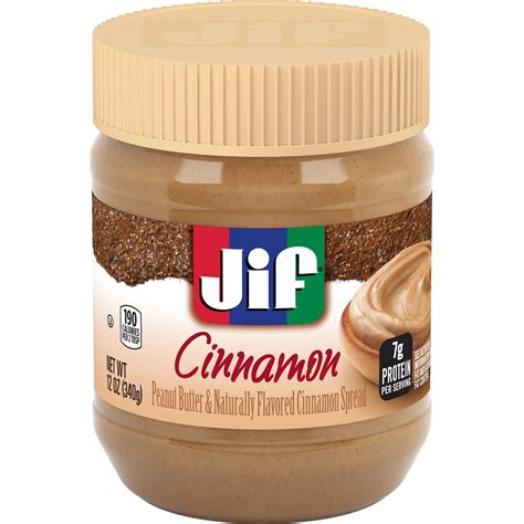 Jif Peanut Butter and Naturally Flavored Cinnamon Spread, 12-Ounce ...