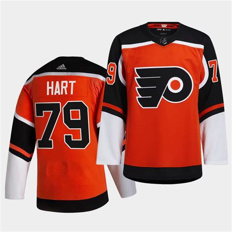 Philadelphia Flyers #79 Carter hart 2021 Reverse Retro Orange Special Edition Authentic Jersey