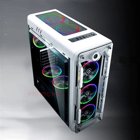 White Gaming Tower Case GX Optical ATX/mATX/ITX Computer PC Case 4x RBG ...