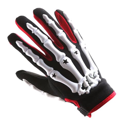 Motocross Motorcycle BMX MX ATV Dirt Bike Bicycle Skeleton Gloves CE04 White - Walmart.com ...